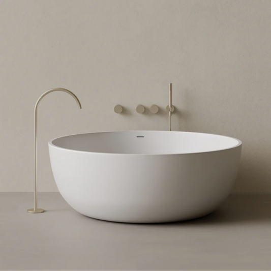 ELEMENTO BATH | 58" x 58" ROUND SOLID SURFACE STONE RESIN BATHTUB | $4,849.85 - $5,413.59