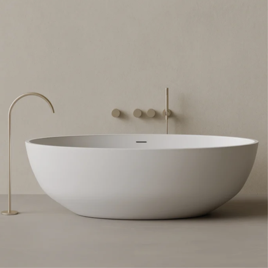 ELEMENTO BATH | 70" x 36" OVAL SOLID SURFACE STONE RESIN BATHTUB | $4,710.23 - $5,105.62