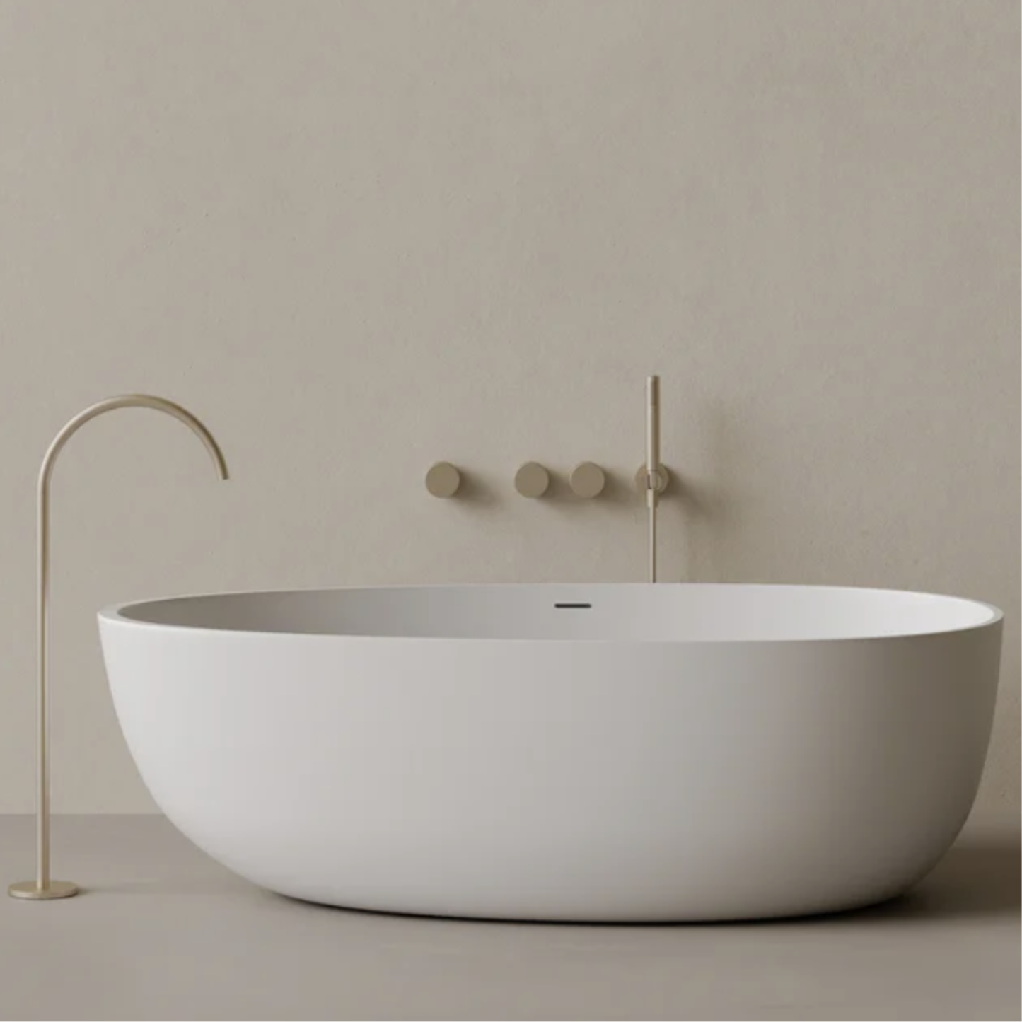 ELEMENTO BATH | 66" x 33" OVAL SOLID SURFACE STONE RESIN BATHTUB | $4,363.97 - $4,734.34