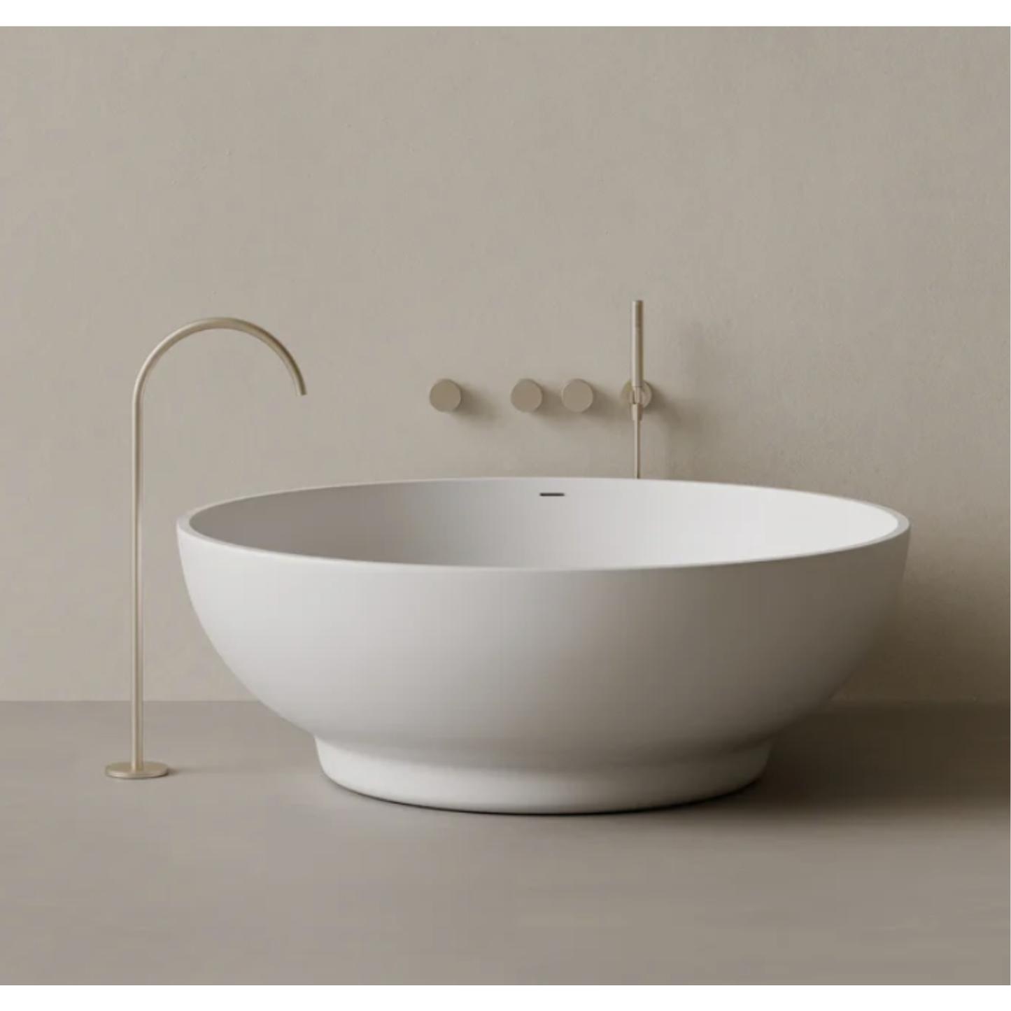 ELEMENTO BATH | 59" x 59" ROUND SOLID SURFACE STONE RESIN BATHTUB | $5,015.08 - $5,446.87