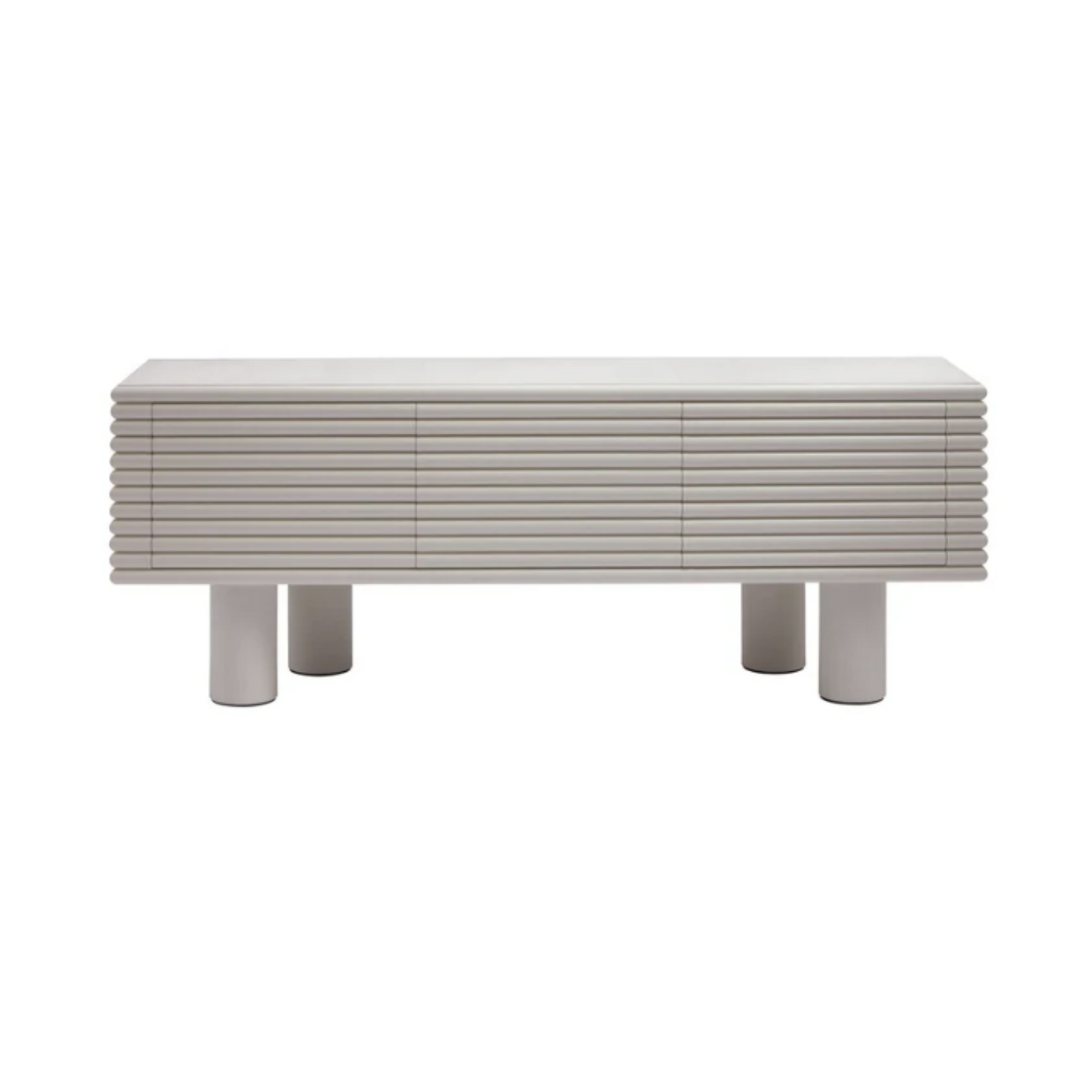 GIOBAGNARA | SCALA MODERN WHITE LEATHER WOOD 3 DOOR SIDEBOARD | $ 11,365.00