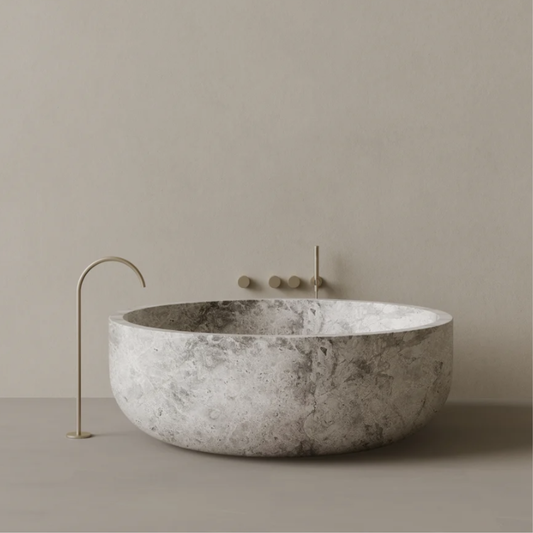 ELEMENTO BATH | 56" x 56" ROUND STONE BATHTUB | $16,345.00 - $59,571.00