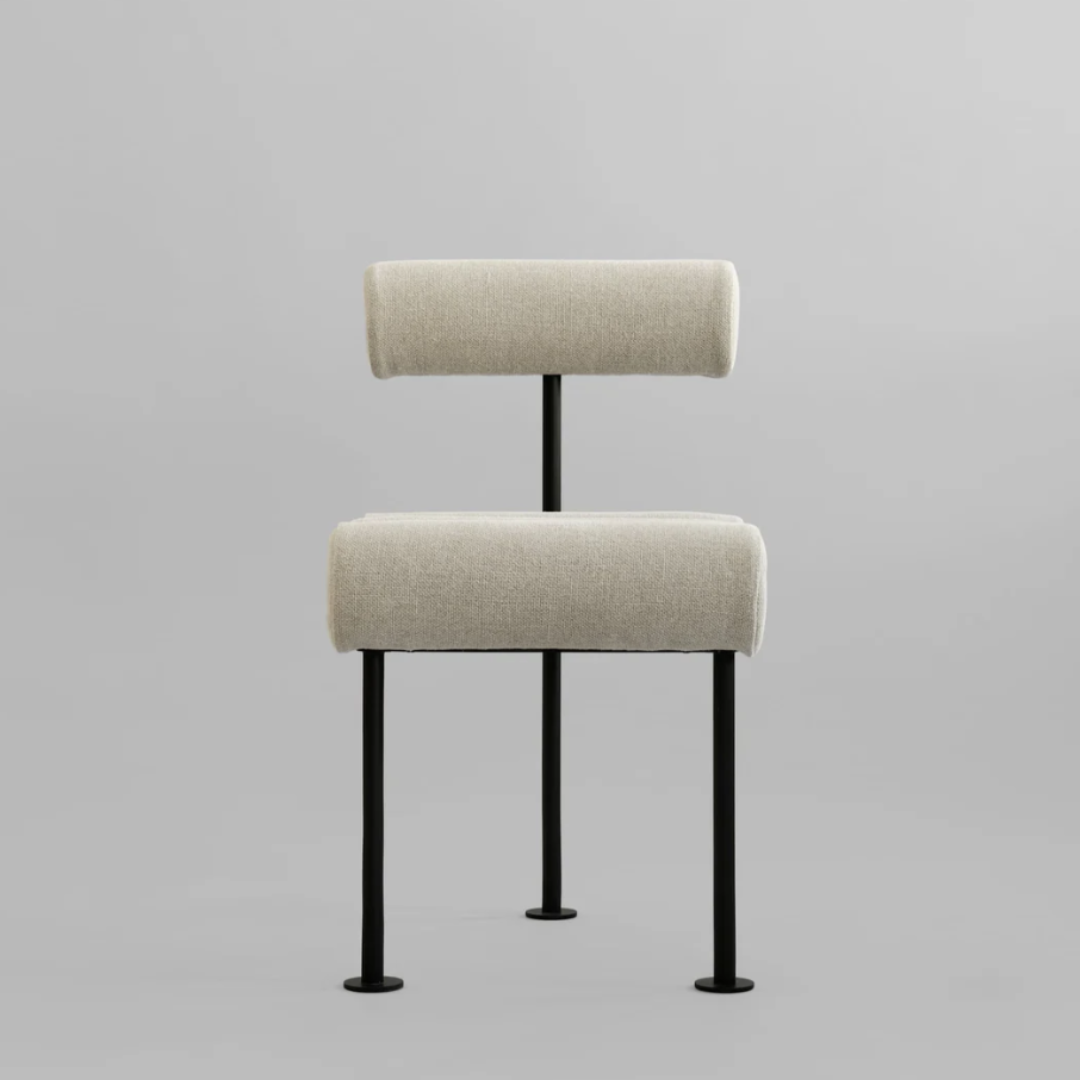HIRO DINING CHAIR - BLACK FRAME, SAND | $875.00