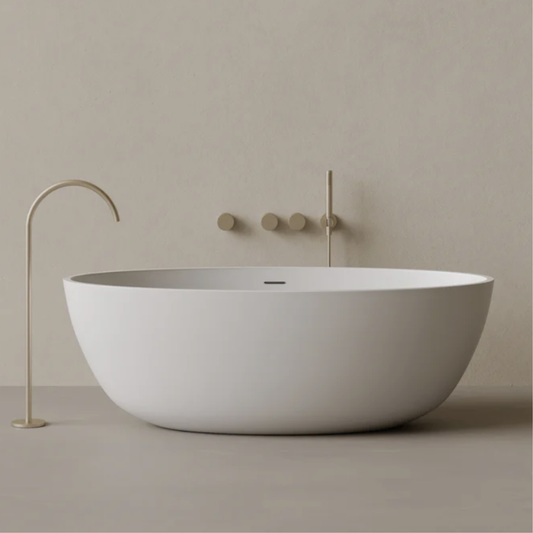 ELEMENTO BATH | 64" x 30" OVAL SOLID SURFACE STONE RESIN BATHTUB | $4,430.86 - $4,808.05