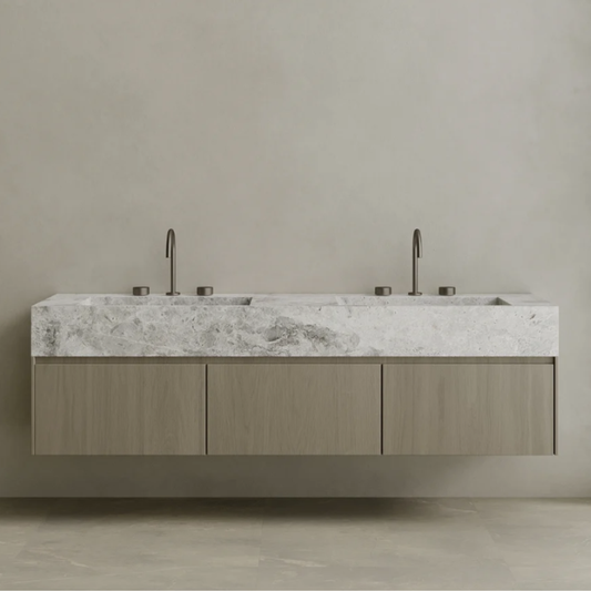 ELEMENTO BATH | DOUBLE SINK FLOATING WITH WOOD DRAWERS | $5,680.00 - $11,200.00