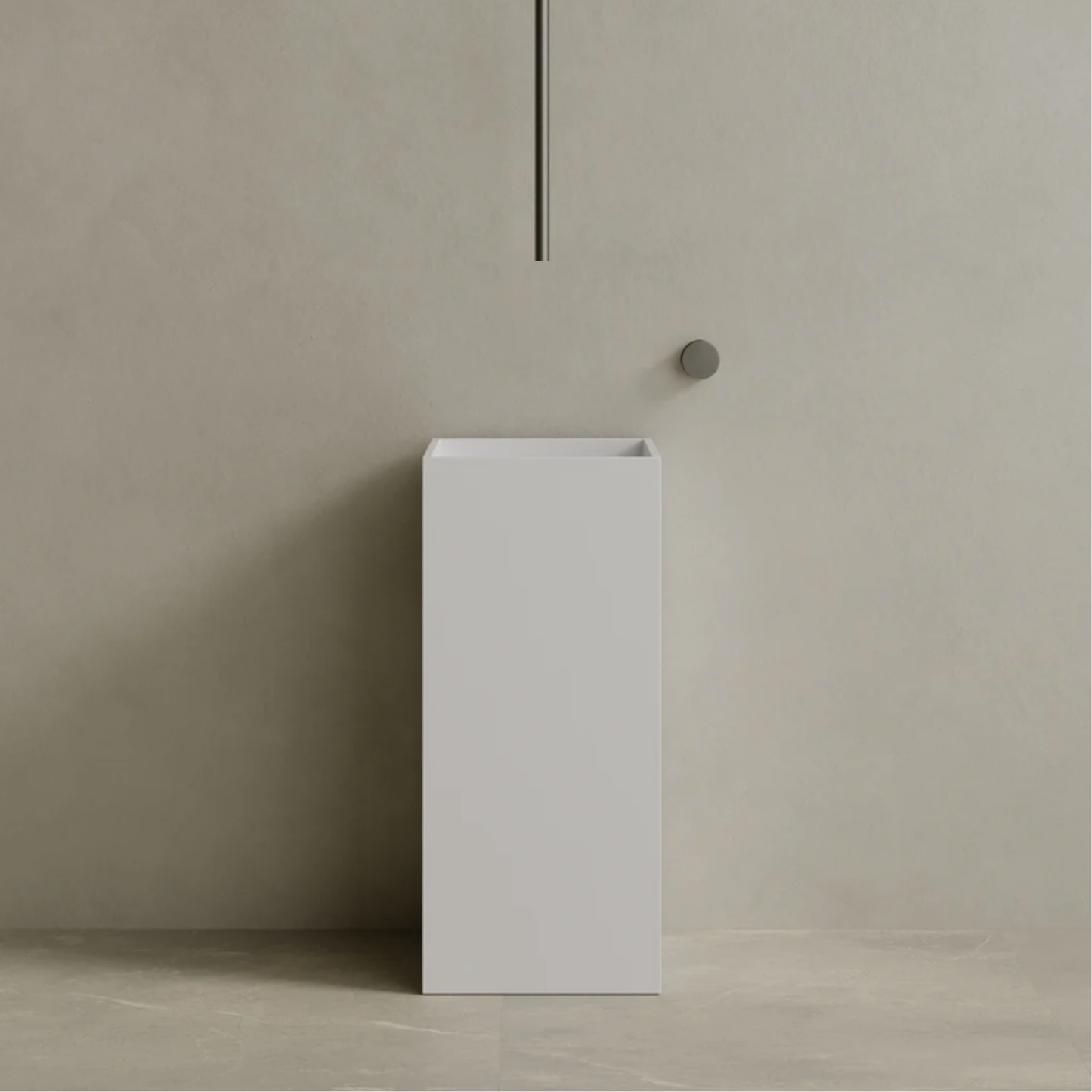 ELEMENTO BATH | 16” x 35” SQUARE SOLID SURFACE STON RESIN PEDESTAL SINK | $1,511.80 - $1,609.90