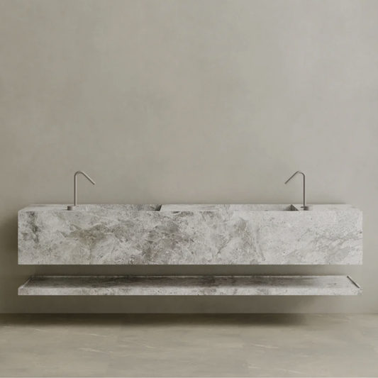 ELEMENTO BATH | OVERSIZED DOUBLE SINK MARBLE VANITY | $7,203.20 - $14,784.00