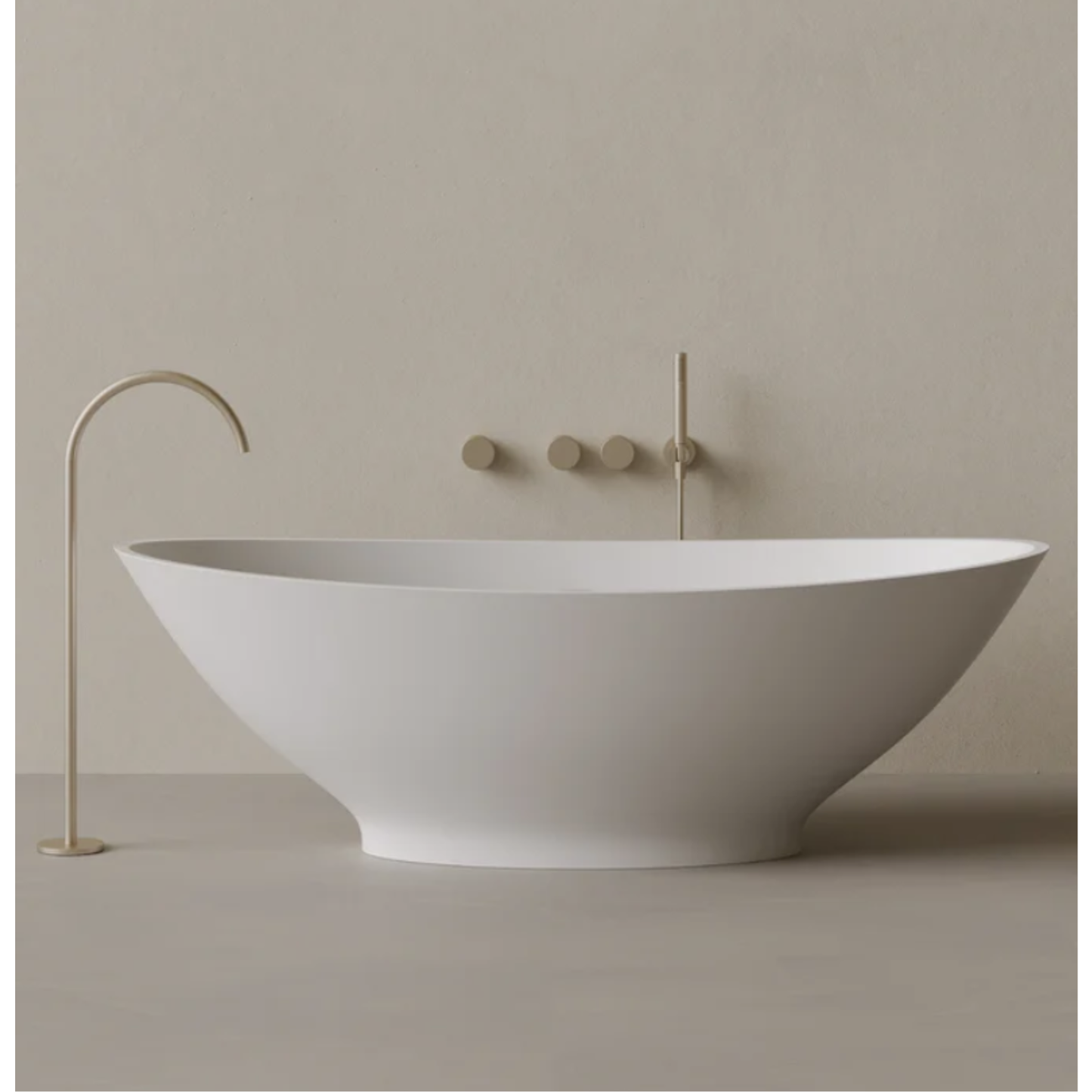 ELEMENTO BATH | 73" x 33" OVAL SOLID SURFACE STONE RESIN BATHTUB | $3,747.45 - $4,051.84