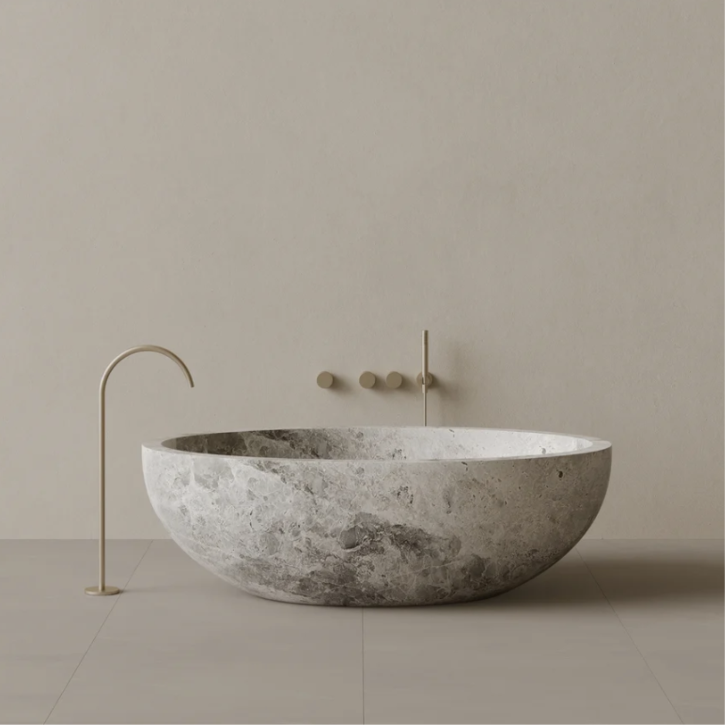 ELEMENTO BATH | 69" x 45" HANDCRAFTED OVAL STONE BATHTUB | $13,808.00 - $55,898.00