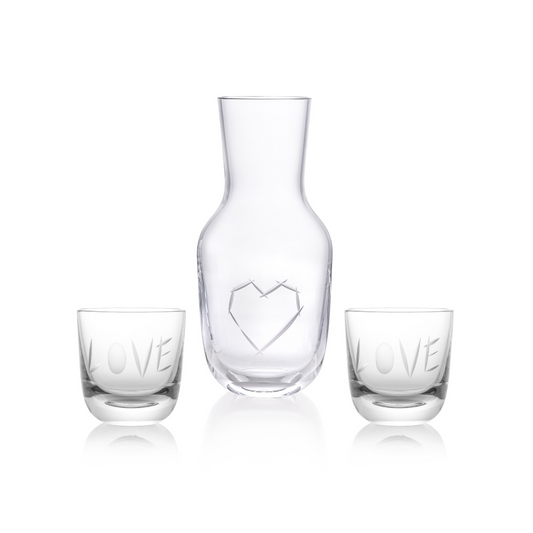 Love I Carafe 1200 ml plus 2 Glass Love II 200 ml by Ruckl