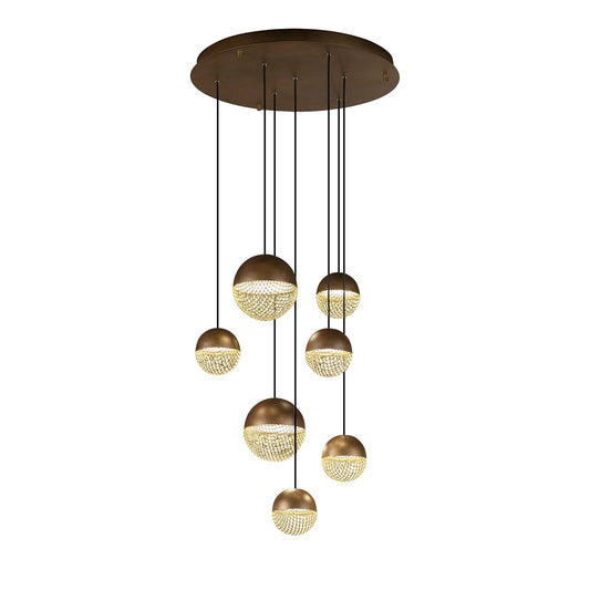 MASIERO | IGLU PATINATED BRONZE 7-LIGHT ROUND CHANDELIER | $4,380.00