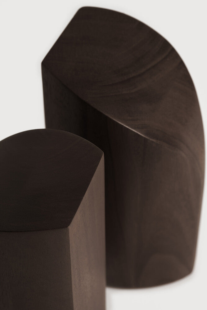 ETHNICRAFT PI BOOK ENDS - MAHOGANY DARK BROWN | $199.00