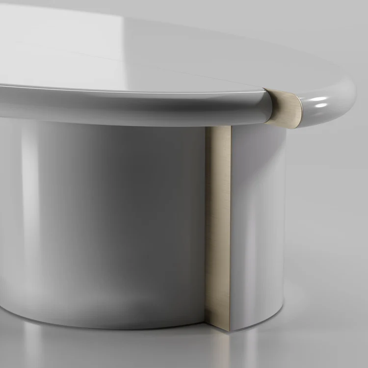 SECOLO | TAYMA LACQUERED GLOSSY GREY COFFEE TABLE | $ 9,495