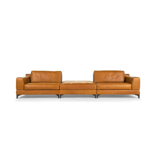BEN LEATHER 2 SEATER SOFA WITH POUF | $23,050.00