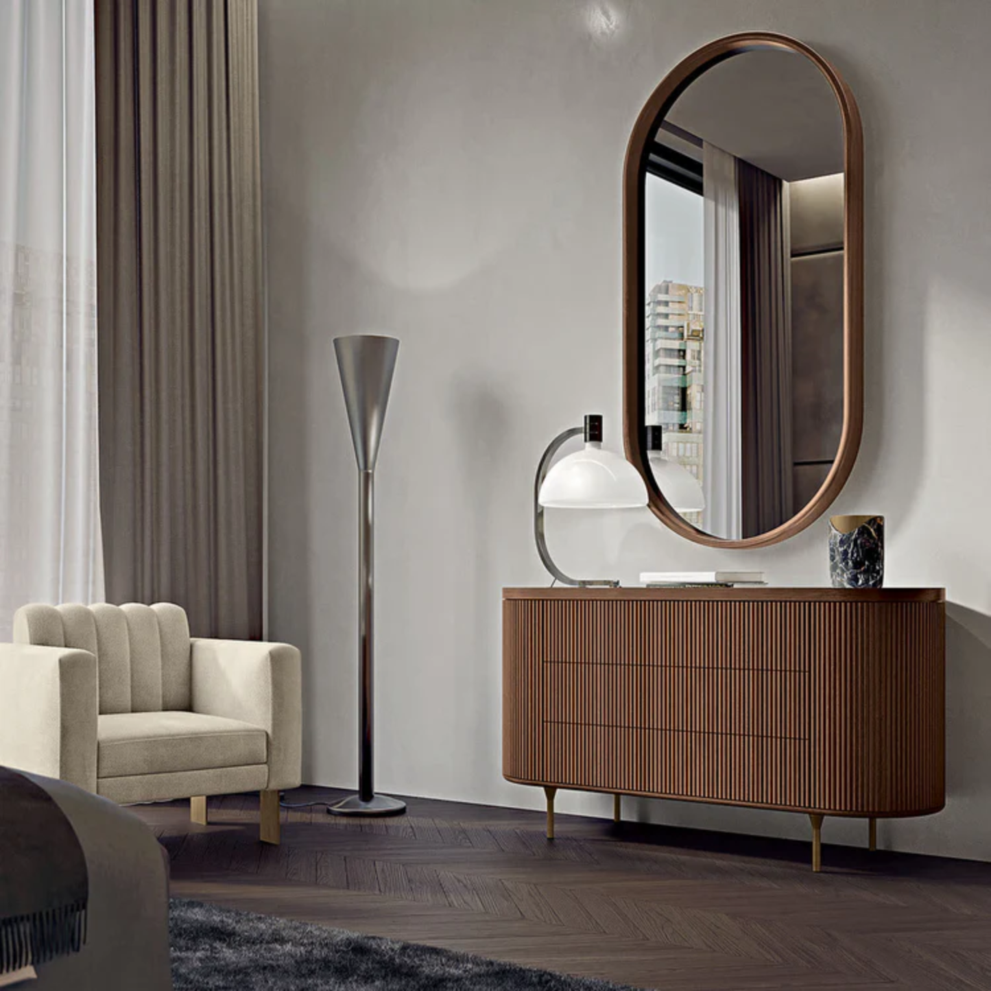 BAMAX | 3-DRAWER CHANNELED WALNUT DRESSER | $12,555.00