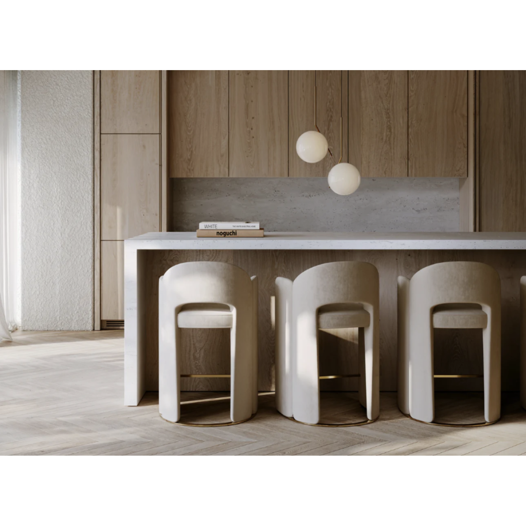 CARACOLE | OVERLAP COUNTER STOOL IVORY | $3,120.00