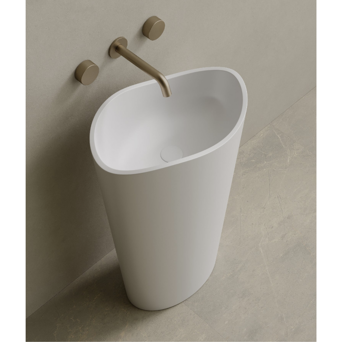 ELEMENTO BATH | 23" x 36" SOLID SURFACE PEDESTAL SINK | $1,464.10 - $1,540.90