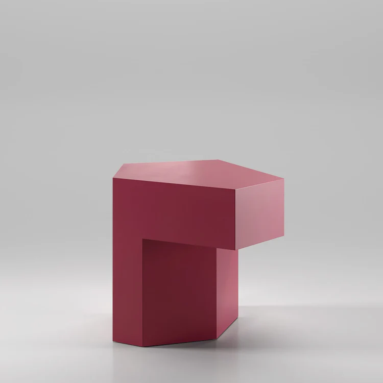 SECOLO | LOCK GLOSSY RED VIOLET WOOD SIDE TABLE | $4,430