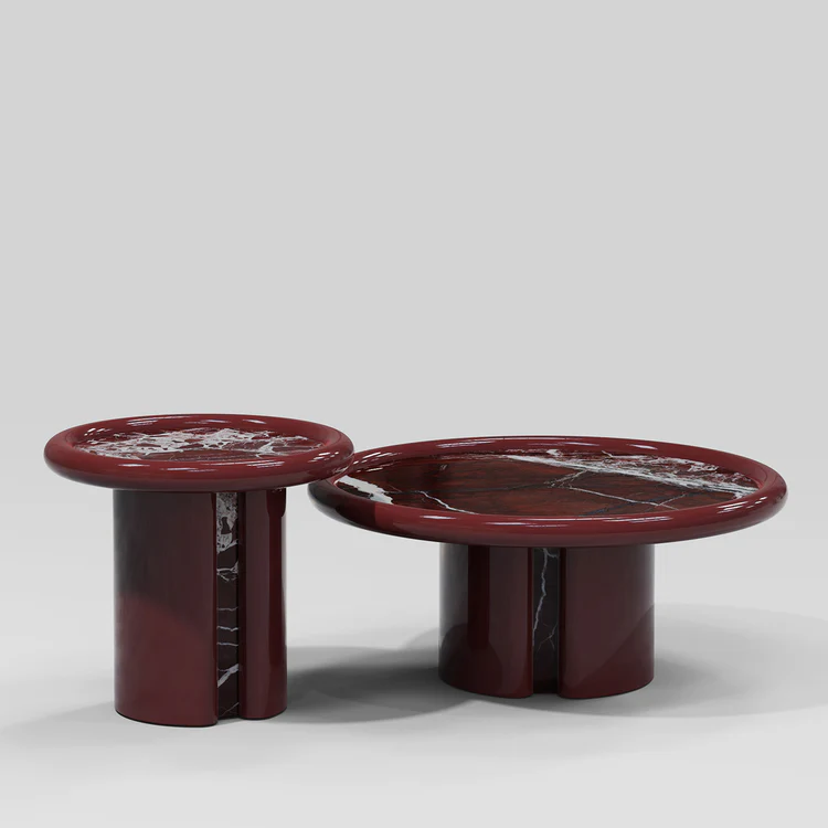 SECOLO | MOONRISE LOW ROSSO LEVANTO MARBLE COFFEE TABLE | $8,240