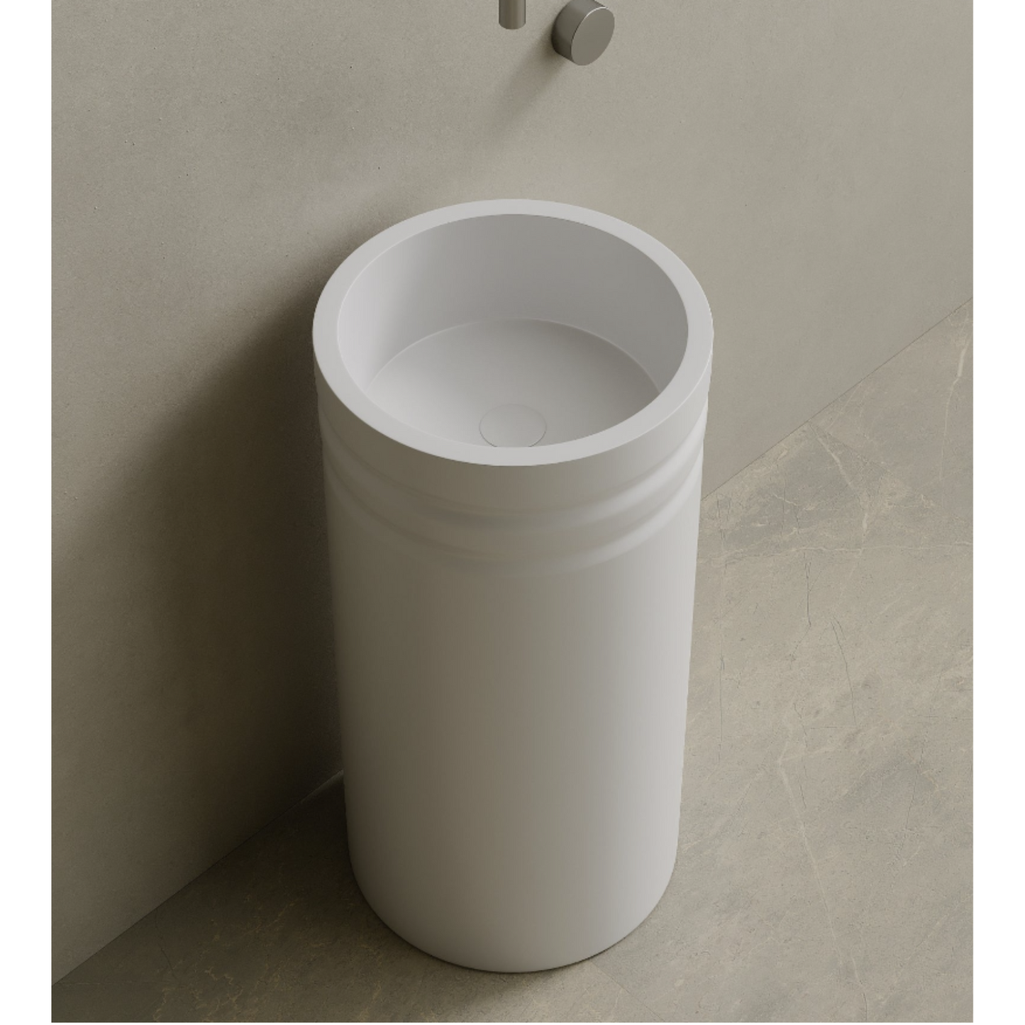 ELEMENTO BATH | 17" x 33" SOLID SURFACE RESIN PEDESTAL SINK | $1,478.50 - $1,556.20