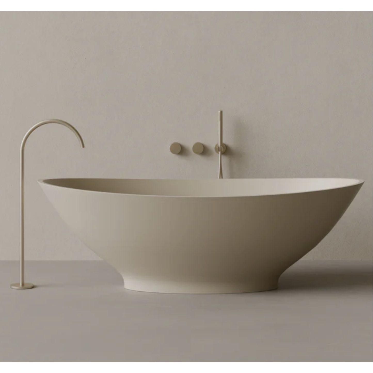 ELEMENTO BATH | 73" x 33" OVAL SOLID SURFACE STONE RESIN BATHTUB | $3,747.45 - $4,051.84