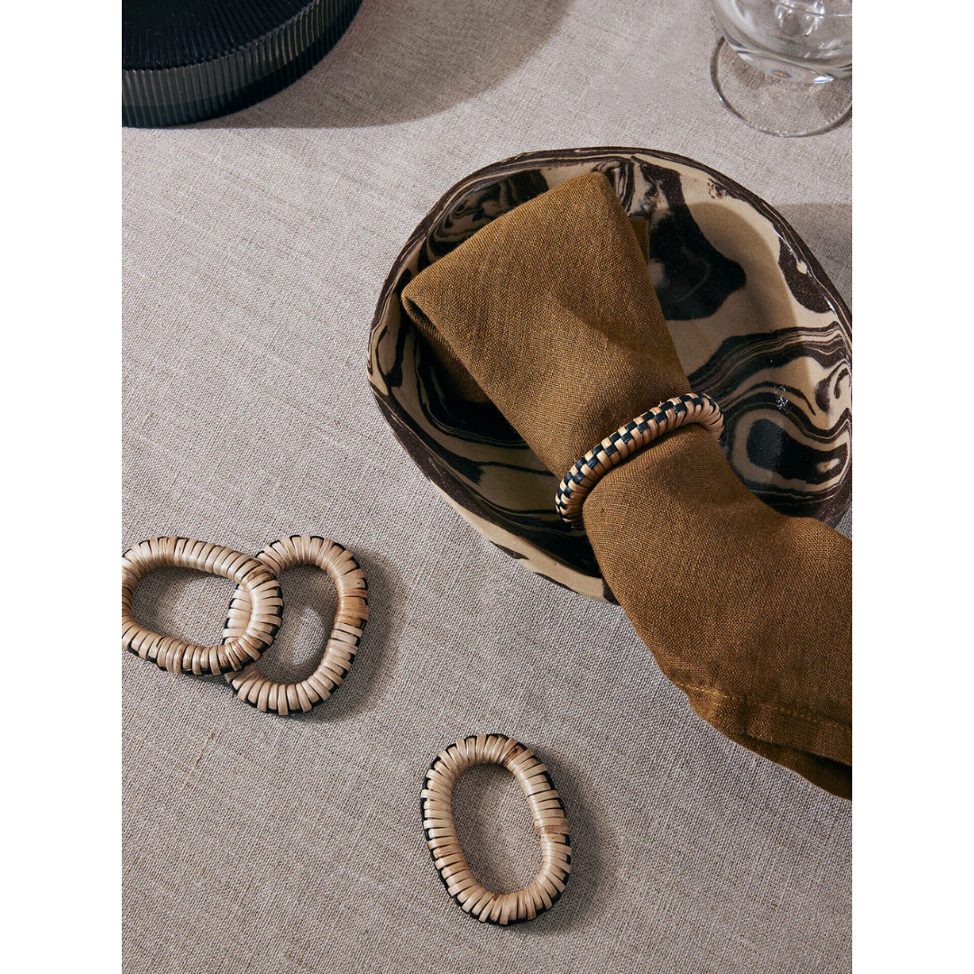 FERM LIVING | WEAVE NAPKIN RINGS SET OF 4 | $39.00