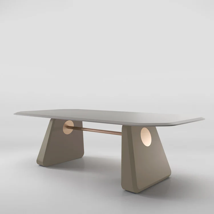 SECOLO | INGE GLOSSY MOOR OAK DINING TABLE | $18,115