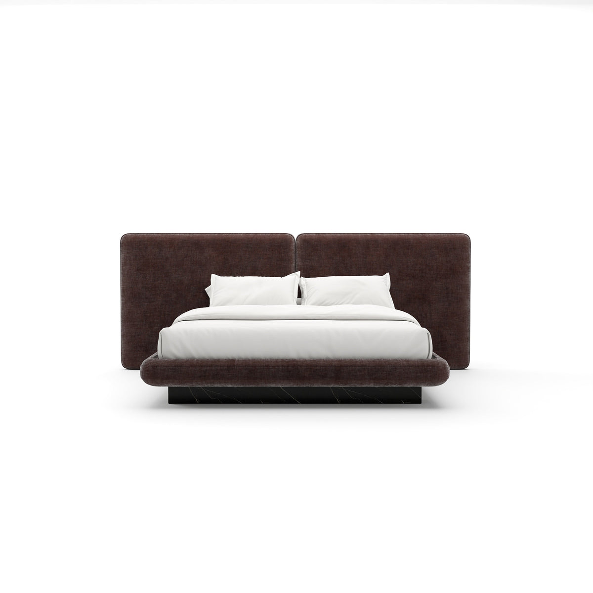 CARACOLE | OVERLAP UPH 2-PANEL KING BED - DARK TAUPE | $8,100.00