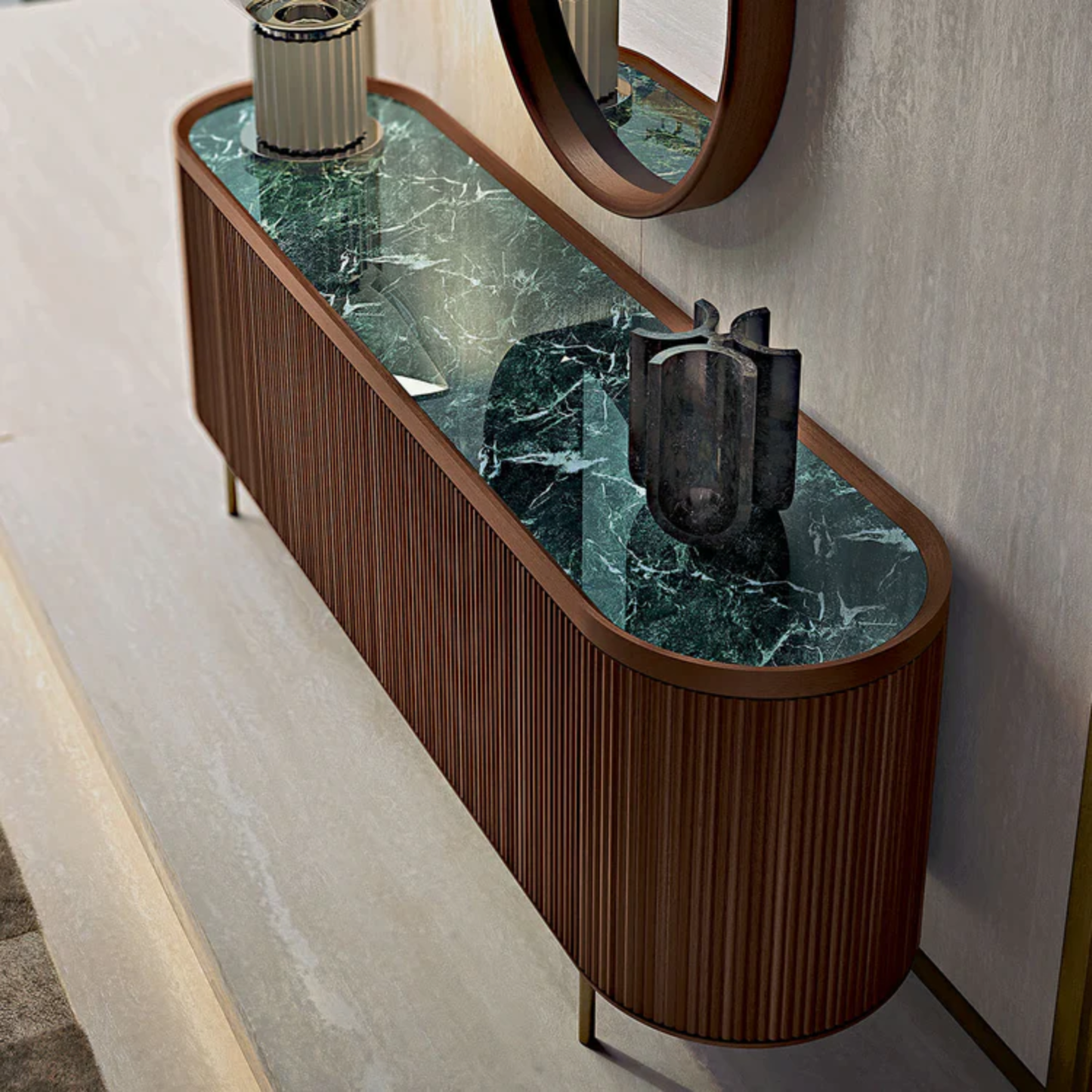 BAMAX | 3-DOOR CHANNELED WALNUT SIDEBOARD | $14,940.00