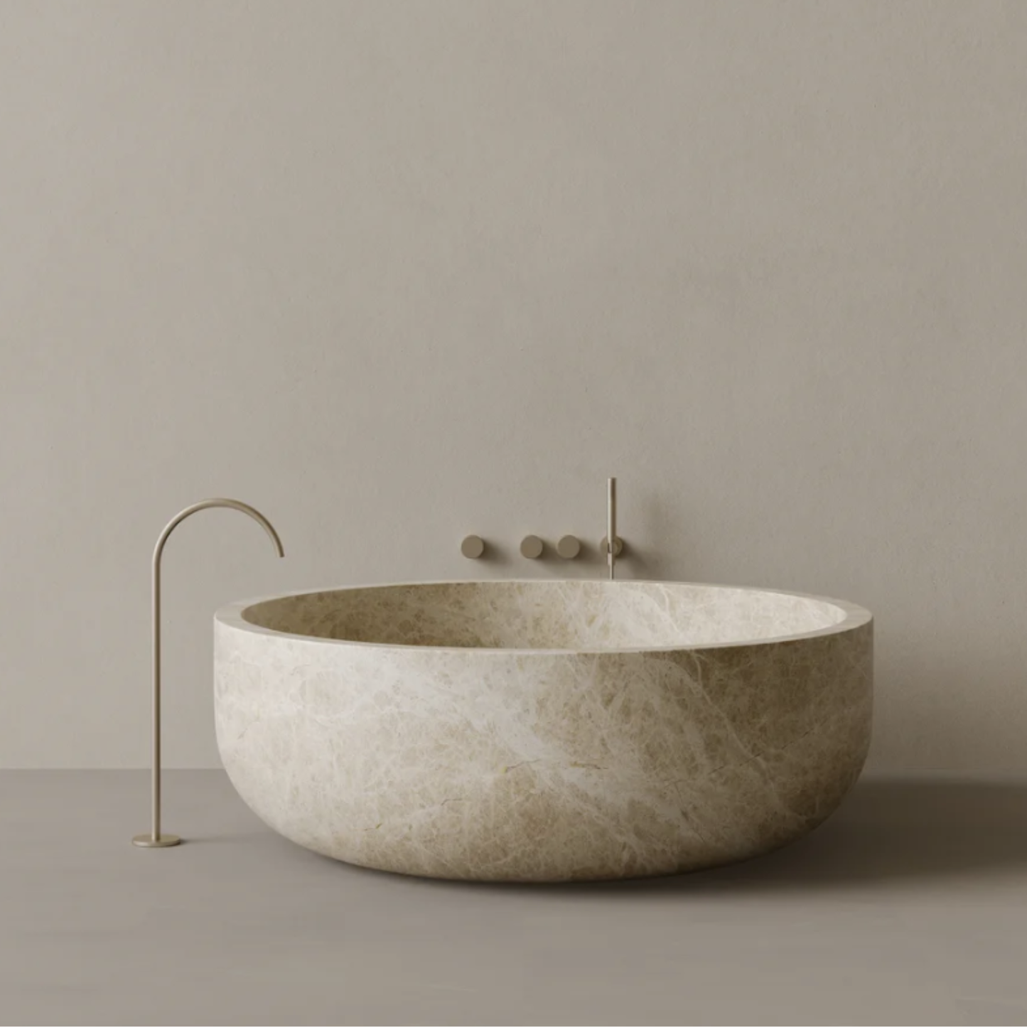 ELEMENTO BATH | 56" x 56" ROUND STONE BATHTUB | $16,345.00 - $59,571.00