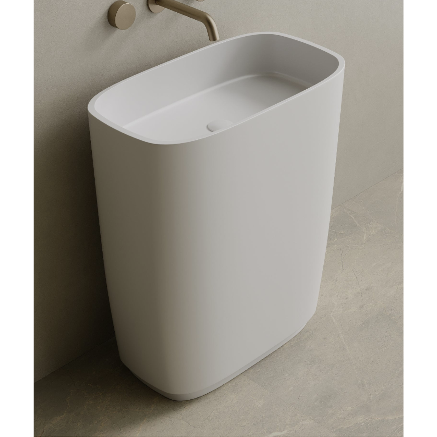 ELEMENTO BATH | 29" x 34" SOLID SURFACE STONE RESIN PEDESTAL SINK | $1,536.25 - $1,624.90