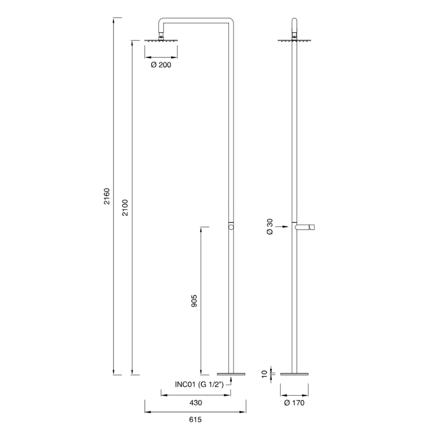 CAR161 | Free-standing outdoor shower | $4,960.00 - $5,855.00