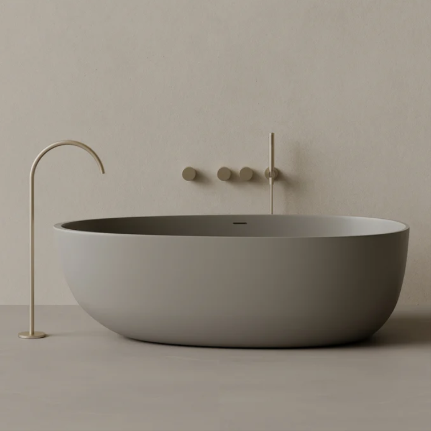 ELEMENTO BATH | 66" x 33" OVAL SOLID SURFACE STONE RESIN BATHTUB | $4,363.97 - $4,734.34