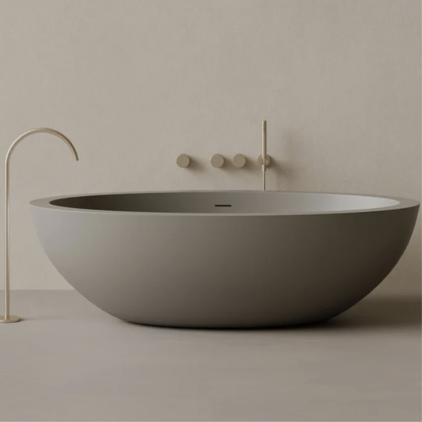 ELEMENTO BATH | 74" x 41" OVAL SOLID SURFACE STONE RESIN BATHTUB | $4,605.58 - $4,996.42