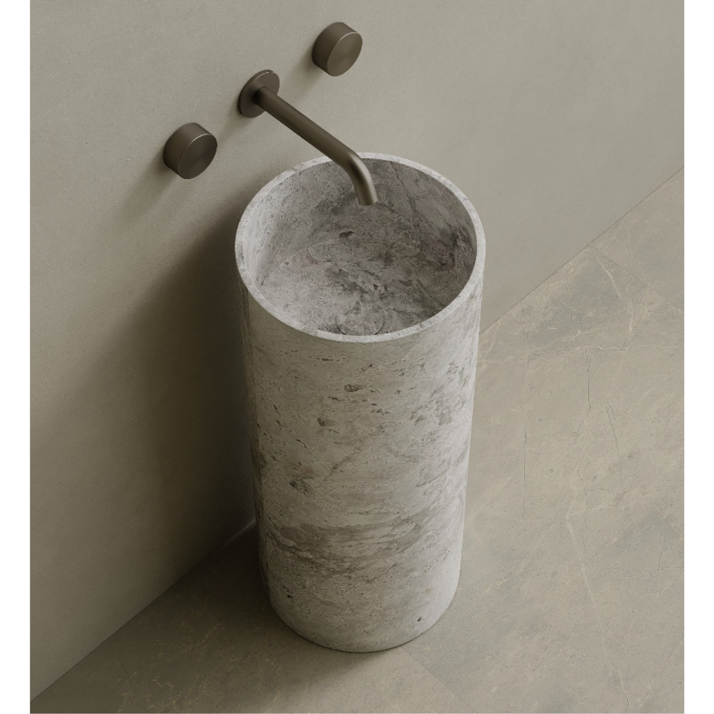 ELEMENTO BATH | CALVA STONE PEDESTAL SINK | $3,313.20 - $6,894.80