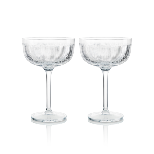 Champagne Glass Stripes I Set of 2 by Ruckl