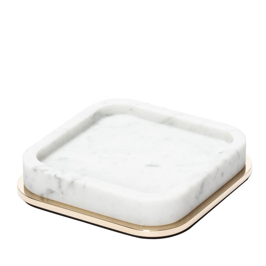 GIOBAGNARA | POLO WHITE MARBLE SQUARE VALET TRAY SMALL | $485.00