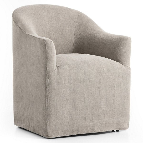 FOUR HANDS | Cove Dining Chair With Casters-Heather Twill Stone | $749