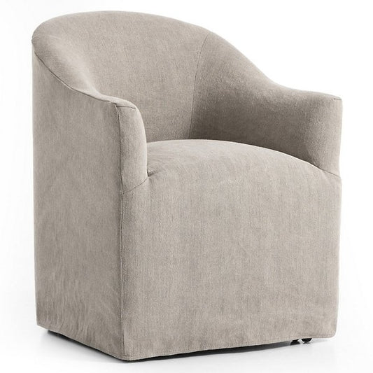 FOUR HANDS | Cove Dining Chair With Casters-Heather Twill Stone | $898.80