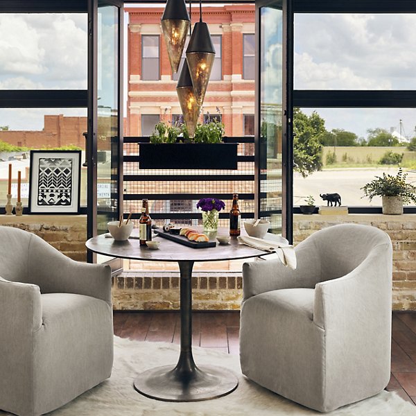 FOUR HANDS | Cove Dining Chair With Casters-Heather Twill Stone | $749