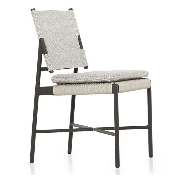 Miller Outdoor Dining Chair-Faye Ash with Ivory Rope and Bronze