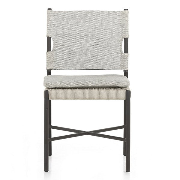 Miller Outdoor Dining Chair-Faye Ash with Ivory Rope and Bronze