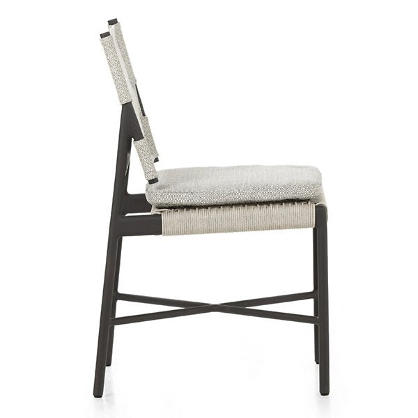 Miller Outdoor Dining Chair-Faye Ash with Ivory Rope and Bronze