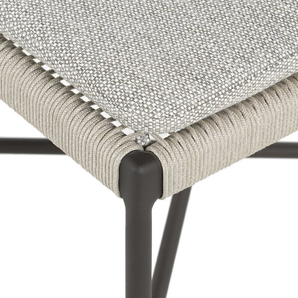 Miller Outdoor Dining Chair-Faye Ash with Ivory Rope and Bronze