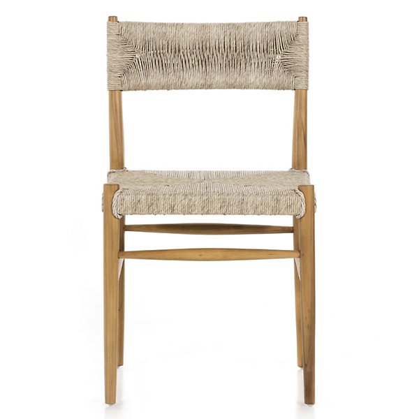 Lomas Outdoor Dining Chair-Vintage White and Natural Teak