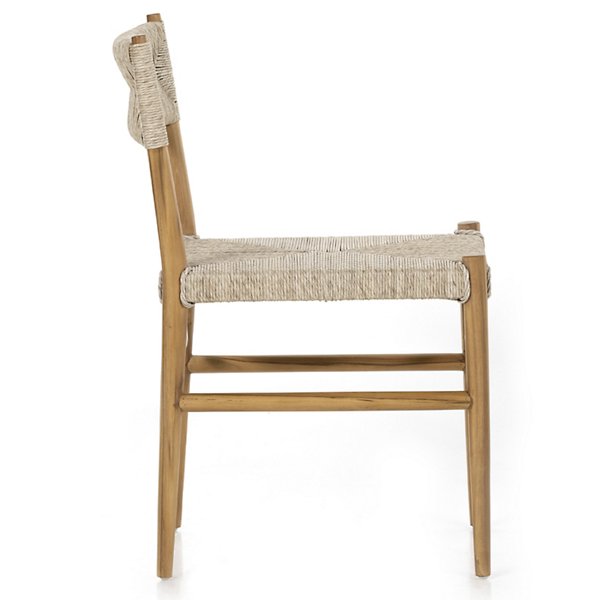 Lomas Outdoor Dining Chair-Vintage White and Natural Teak
