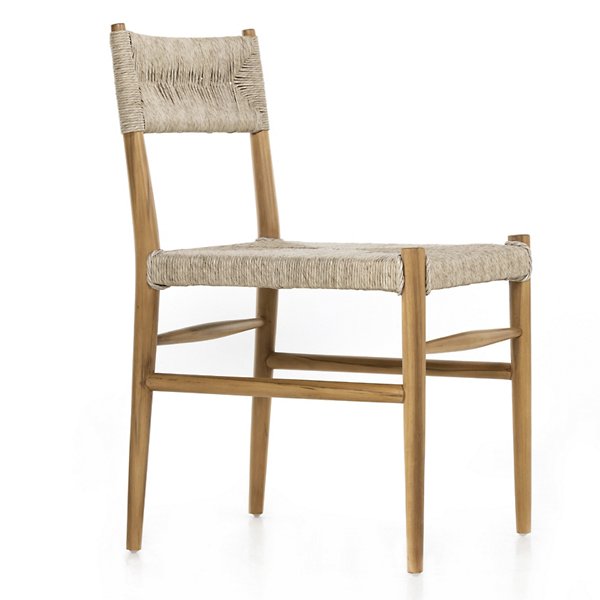 Lomas Outdoor Dining Chair-Vintage White and Natural Teak