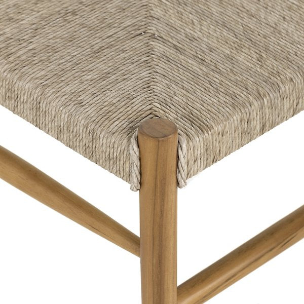 Lomas Outdoor Dining Chair-Vintage White and Natural Teak