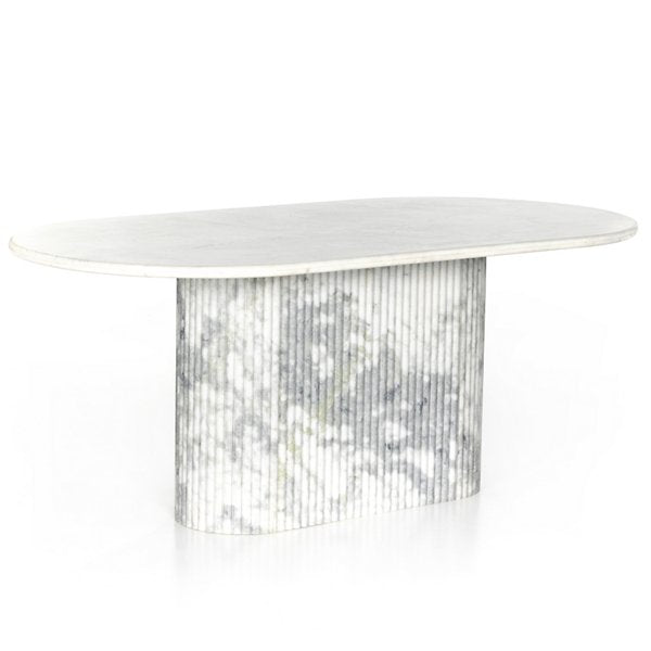 FOUR HANDS | Oranda Dining Table-White Scalloped Marble | $3,199