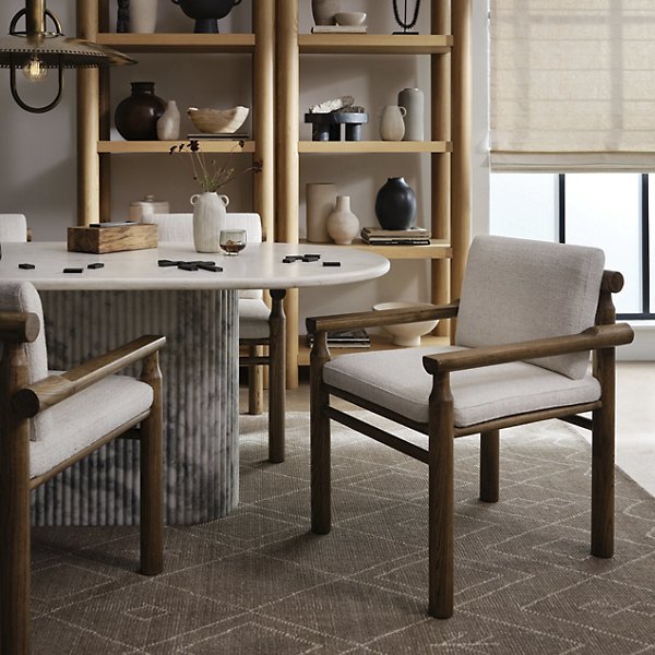 FOUR HANDS | Oranda Dining Table-White Scalloped Marble | $3,199